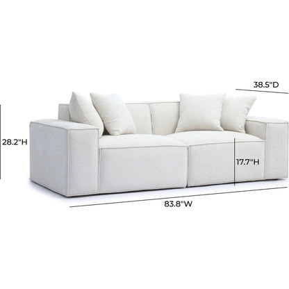 Mindy Chenille Basketweave Modular Loveseat by TOV Furniture. Made from chenille, plywood in a transitional style.