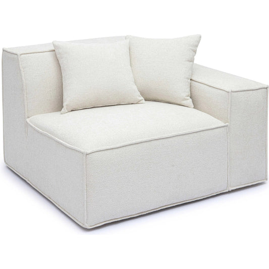 Mindy Chenille Basketweave RAF Corner Chair by TOV Furniture. Made from chenille, plywood in a unique style.