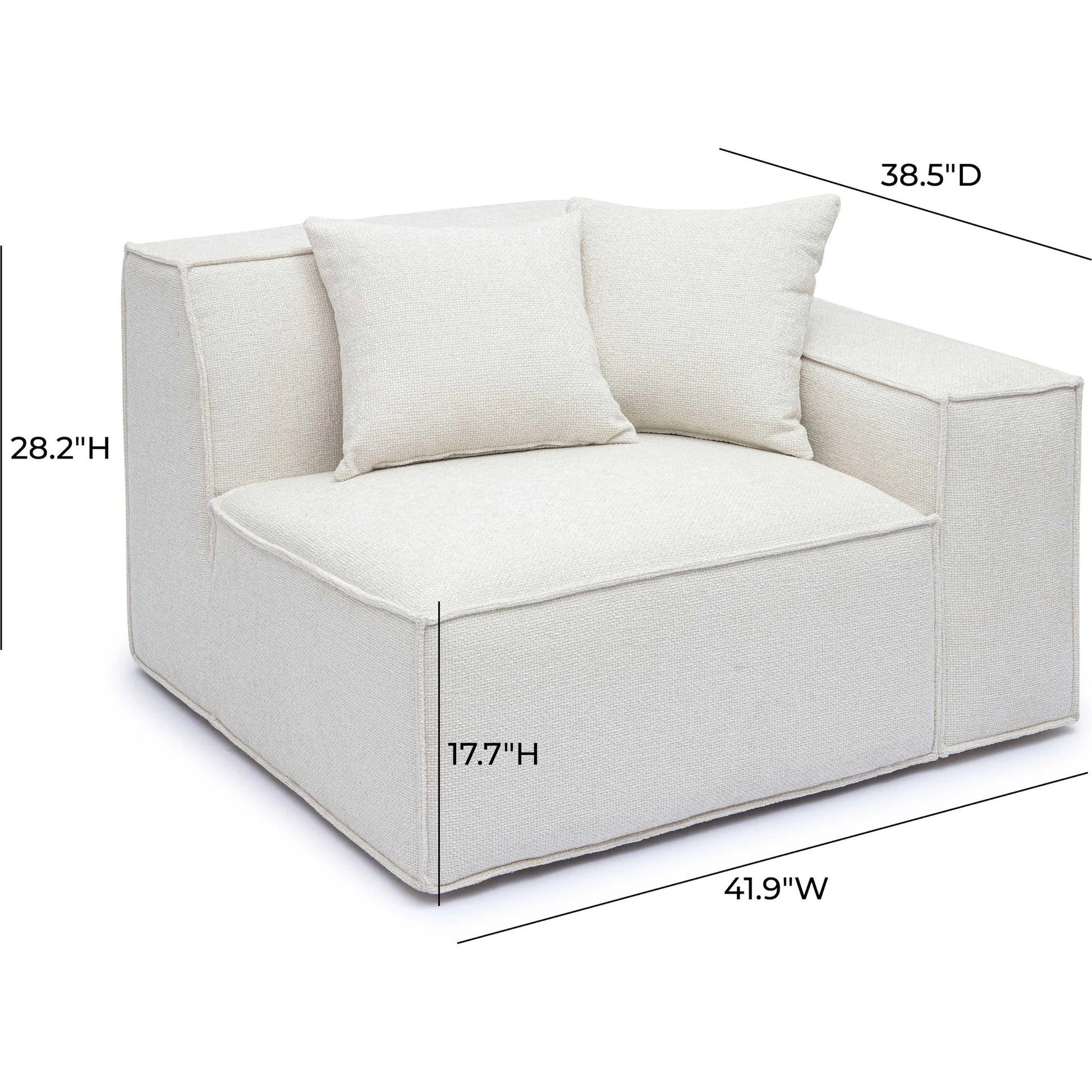 Mindy Chenille Basketweave RAF Corner Chair by TOV Furniture. Made from chenille, plywood in a transitional style.