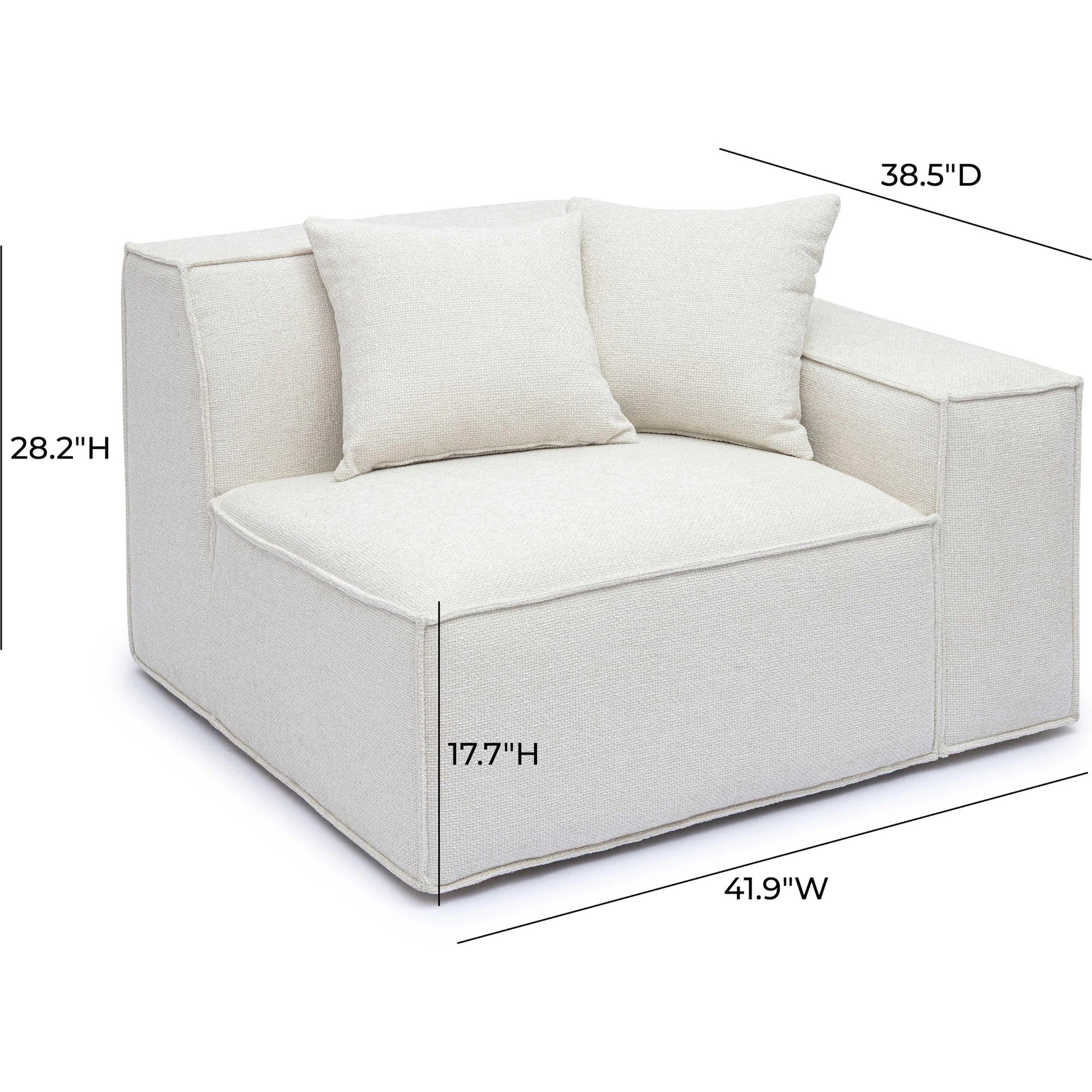 Mindy Chenille Basketweave RAF Corner Chair by TOV Furniture. Made from chenille, plywood in a transitional style.