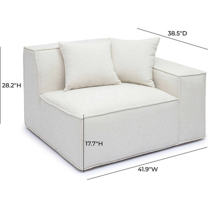 Mindy Chenille Basketweave RAF Corner Chair by TOV Furniture. Made from chenille, plywood in a transitional style.