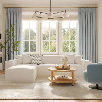 Mindy Chenille Basketweave RAF Corner Chair by TOV Furniture. Made from chenille, plywood in a transitional style.