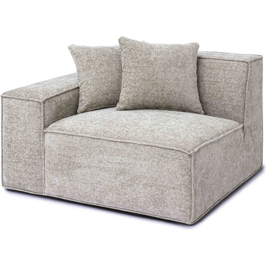 Mindy Chenille Basketweave LAF Corner Chair by TOV Furniture. Made from chenille, plywood in a unique style.