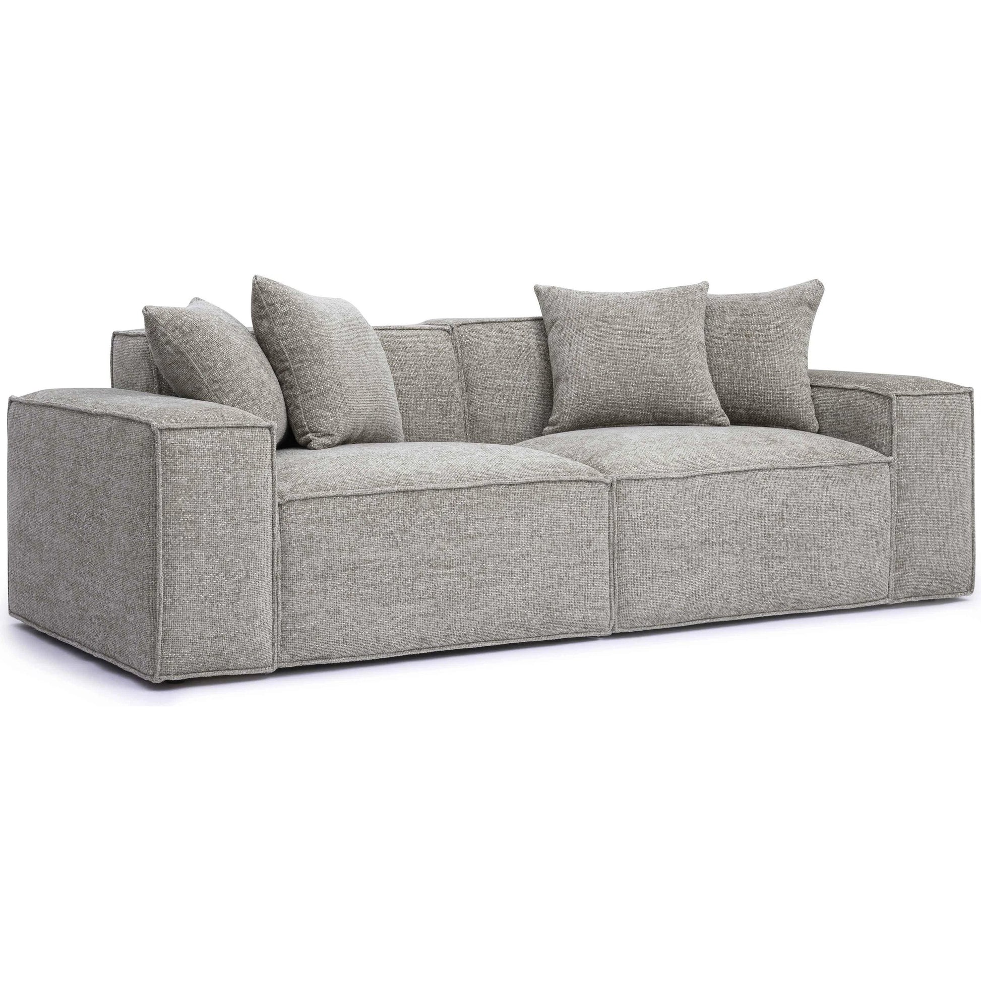Mindy Chenille Basketweave Modular Loveseat by TOV Furniture. Made from chenille, plywood in a transitional style.