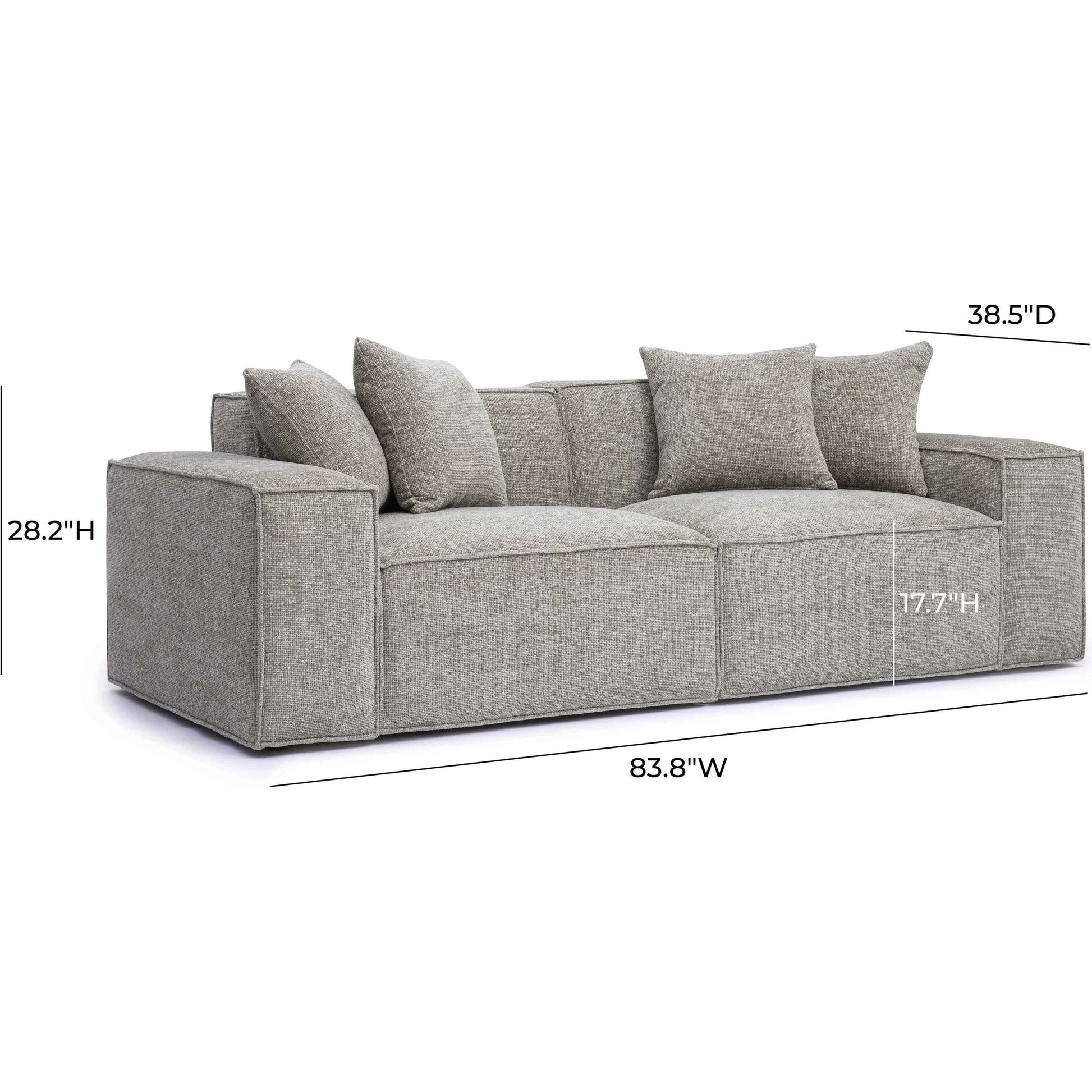 Mindy Chenille Basketweave Modular Loveseat by TOV Furniture. Made from chenille, plywood in a transitional style.