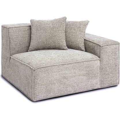 Mindy Chenille Basketweave RAF Corner Chair by TOV Furniture. Made from chenille, plywood in a transitional style.