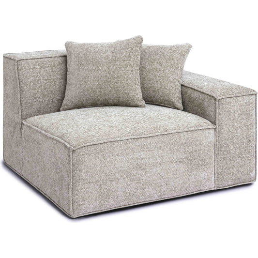 Mindy Chenille Basketweave RAF Corner Chair by TOV Furniture. Made from chenille, plywood in a unique style.