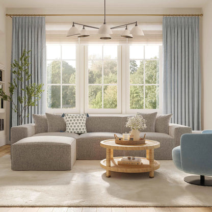 Mindy Chenille Basketweave Modular Sectional by TOV Furniture. Made from chenille, plywood in a transitional style.