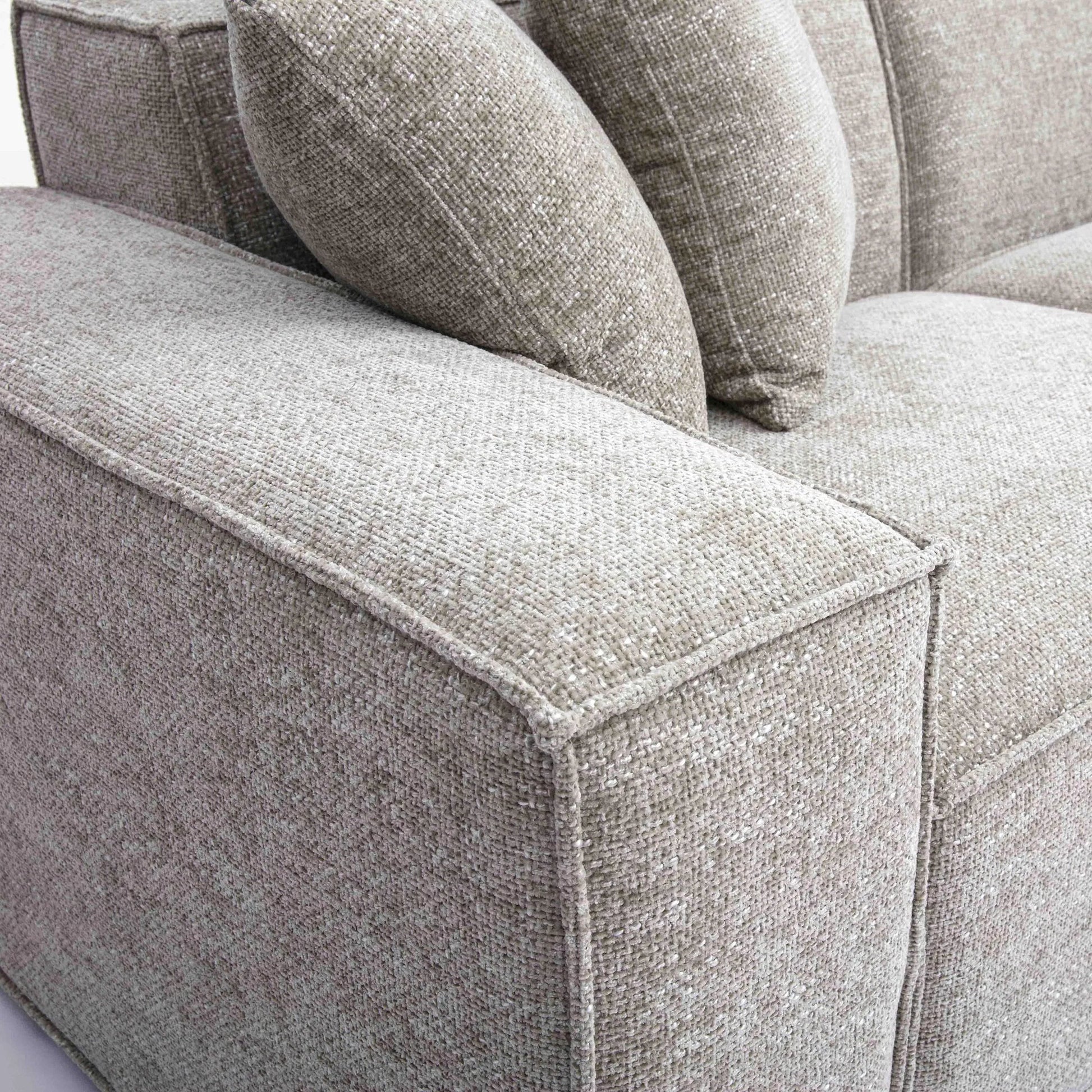 Mindy Chenille Basketweave Modular Sectional by TOV Furniture. Made from chenille, plywood in a transitional style.
