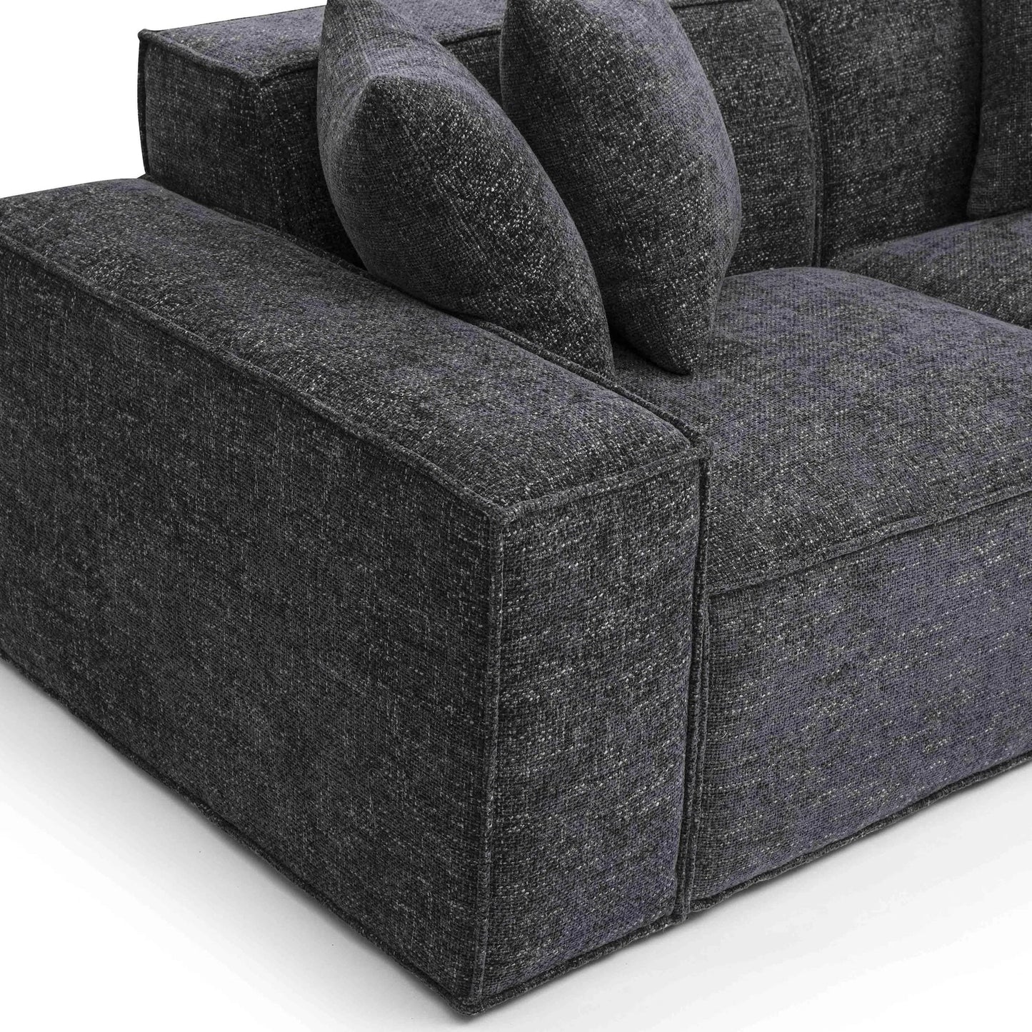 014 SI-2439954 | Closeup | Mindy Chenille Basketweave Modular Loveseat by TOV Furniture. Made from chenille, plywood in a transitional style.