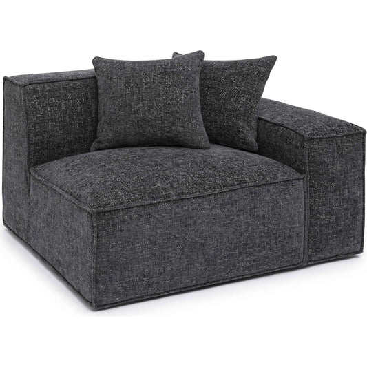 Mindy Chenille Basketweave RAF Corner Chair by TOV Furniture. Made from chenille, plywood in a unique style.