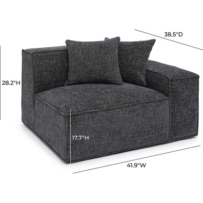 Mindy Chenille Basketweave RAF Corner Chair by TOV Furniture. Made from chenille, plywood in a transitional style.