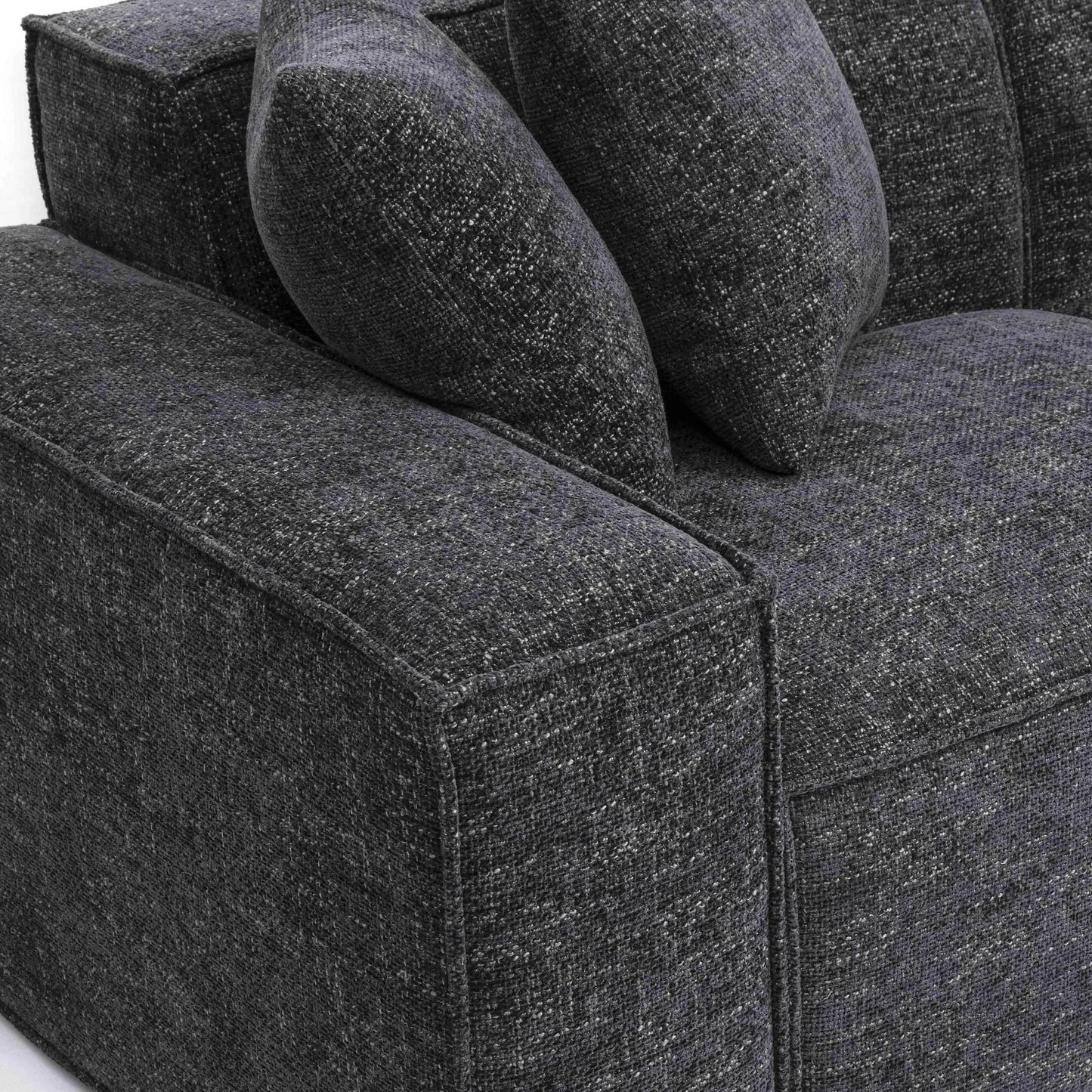 014 SI-2439957 | Closeup | Mindy Chenille Basketweave Modular Sectional by TOV Furniture. Made from chenille, plywood in a transitional style.