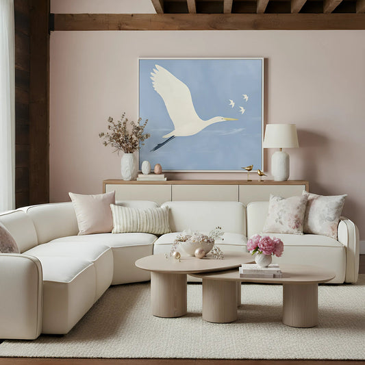 Travie Upcycled Wedge Corner Chair by TOV Furniture in sand. Made from linen, plywood in a unique style.