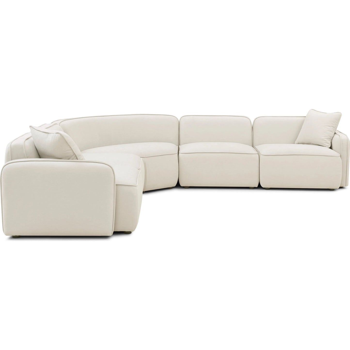000 SI-2527461 | Additional Silo | Travie 5-Piece Upcycled Modular L-Sectional by TOV Furniture in sand. Made from linen, plywood in a unique style.