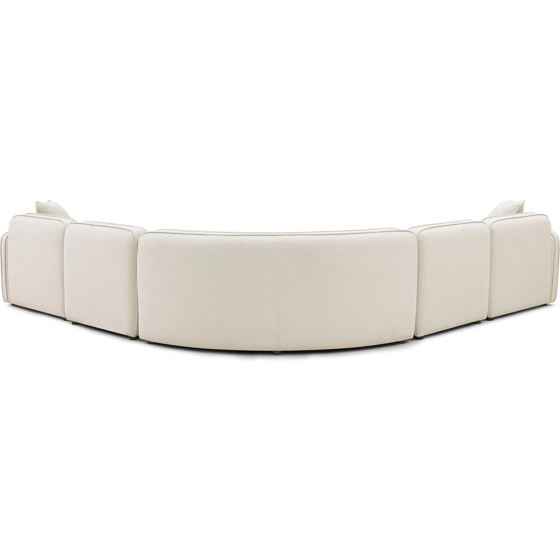 Travie 5-Piece Upcycled Modular L-Sectional by TOV Furniture in sand. Made from linen, plywood in a unique style.