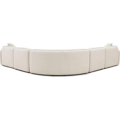 Travie 5-Piece Upcycled Modular L-Sectional by TOV Furniture in sand. Made from linen, plywood in a unique style.