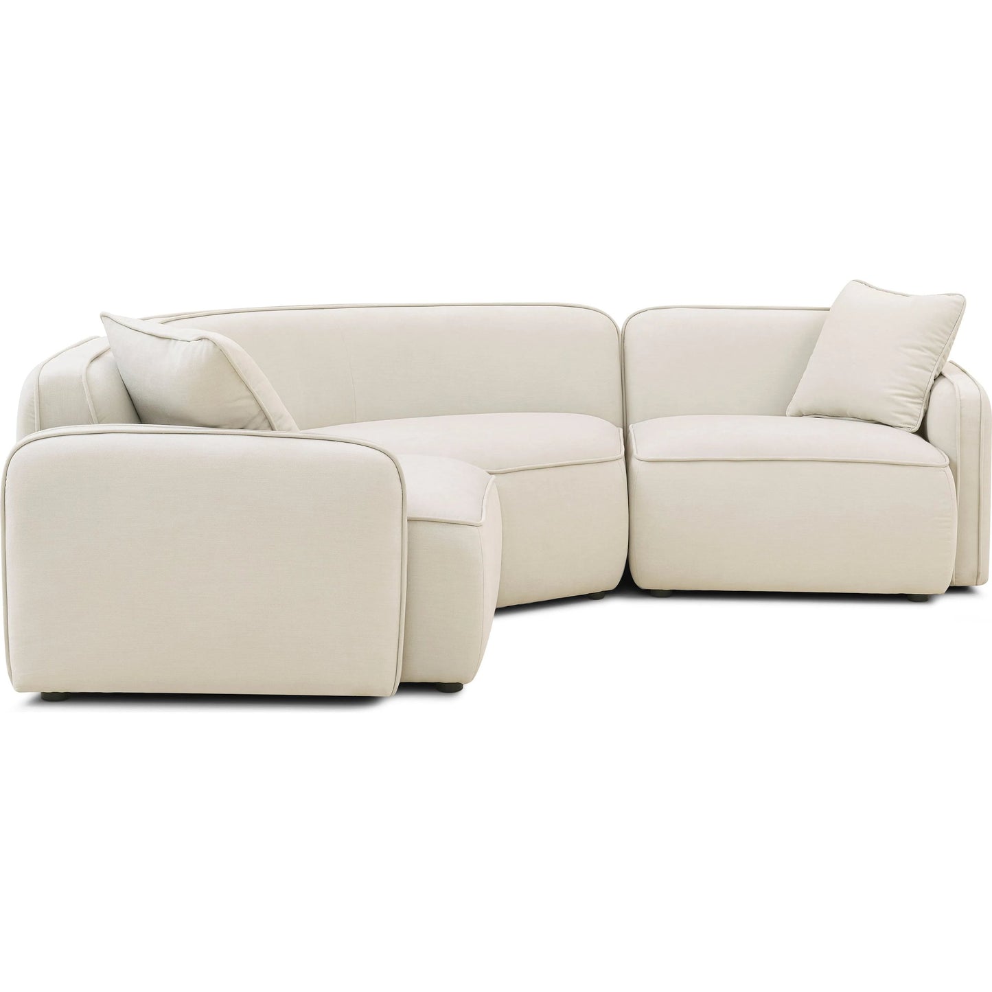 003 SI-2527460 | Additional Silo | Travie 3-Piece Upcycled Modular L-Sectional by TOV Furniture in sand. Made from linen, plywood in a unique style.