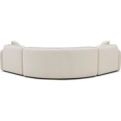 Travie 3-Piece Upcycled Modular L-Sectional by TOV Furniture in sand. Made from linen, plywood in a unique style.