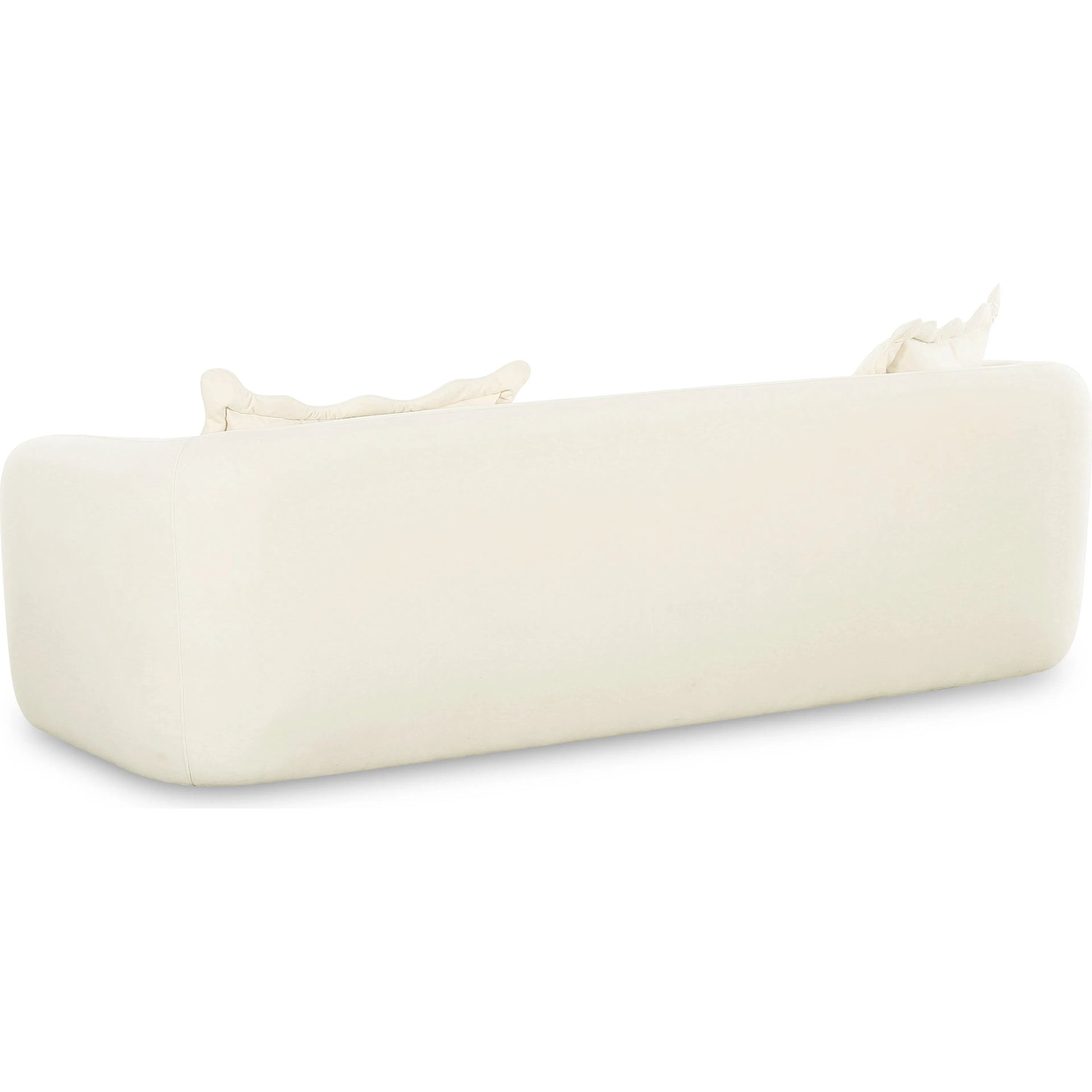Lou Performance Sofa by TOV Furniture in cream. Made from plywood, velvet in a unique style.