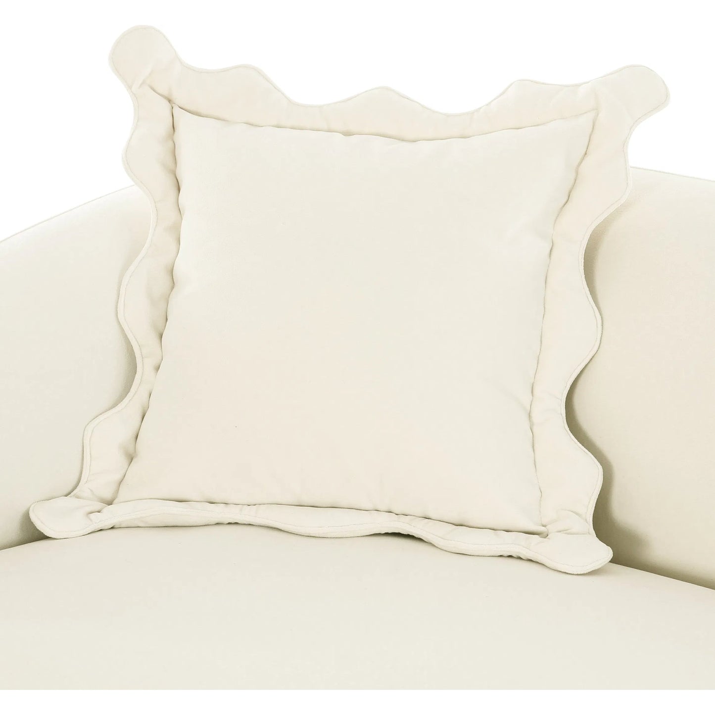 004 SI-2532670 | Closeup | Lou Performance Sofa by TOV Furniture in cream. Made from plywood, velvet in a unique style.
