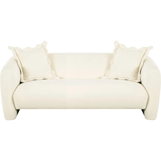 Lou Performance Loveseat by TOV Furniture in cream. Made from plywood, velvet in a unique style.