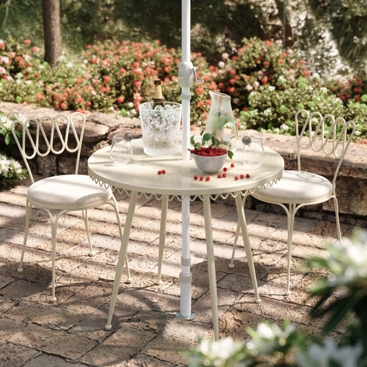 Erica Wrought Iron Outdoor Chair by TOV Furniture. Made from fabric, iron in a unique style.