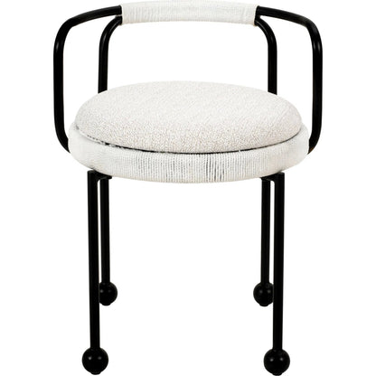 Pansy Outdoor Dining Chair by TOV Furniture in cream. Made from fabric, iron in a transitional style.
