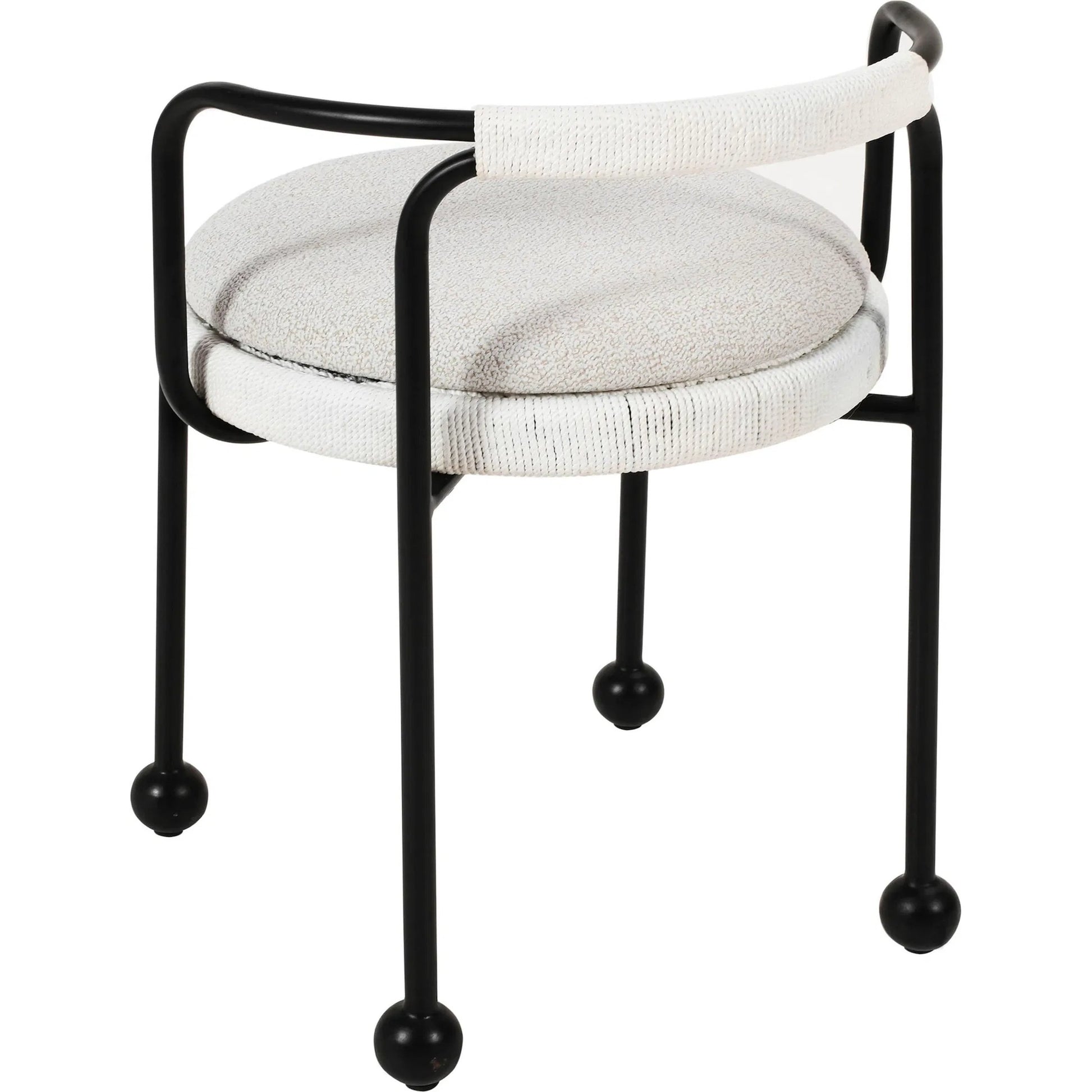 Pansy Outdoor Dining Chair by TOV Furniture in cream. Made from fabric, iron in a transitional style.