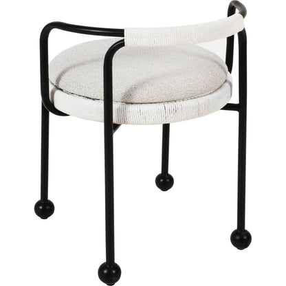 Pansy Outdoor Dining Chair by TOV Furniture in cream. Made from fabric, iron in a transitional style.