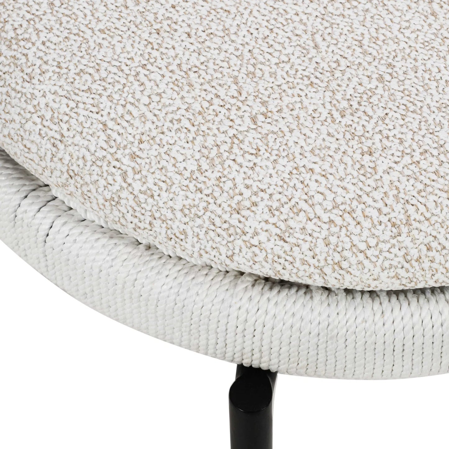 005 SI-2320971 | Closeup | Pansy Outdoor Dining Chair by TOV Furniture in cream. Made from fabric, iron in a transitional style.