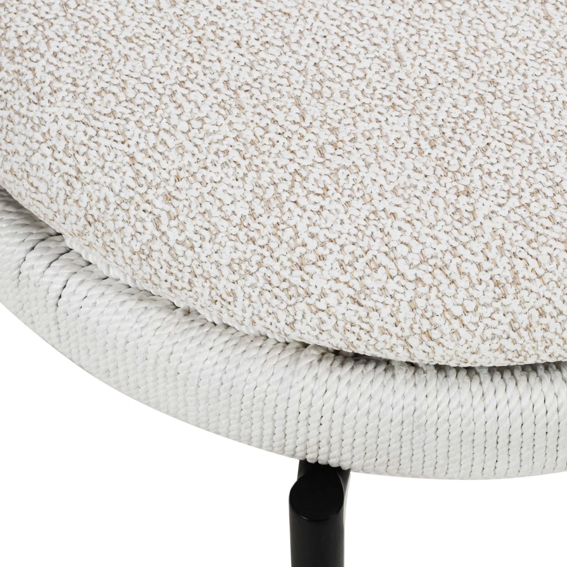 Pansy Outdoor Dining Chair by TOV Furniture in cream. Made from fabric, iron in a transitional style.