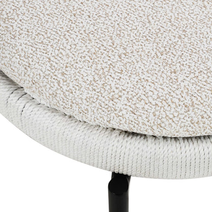 Pansy Outdoor Dining Chair by TOV Furniture in cream. Made from fabric, iron in a transitional style.