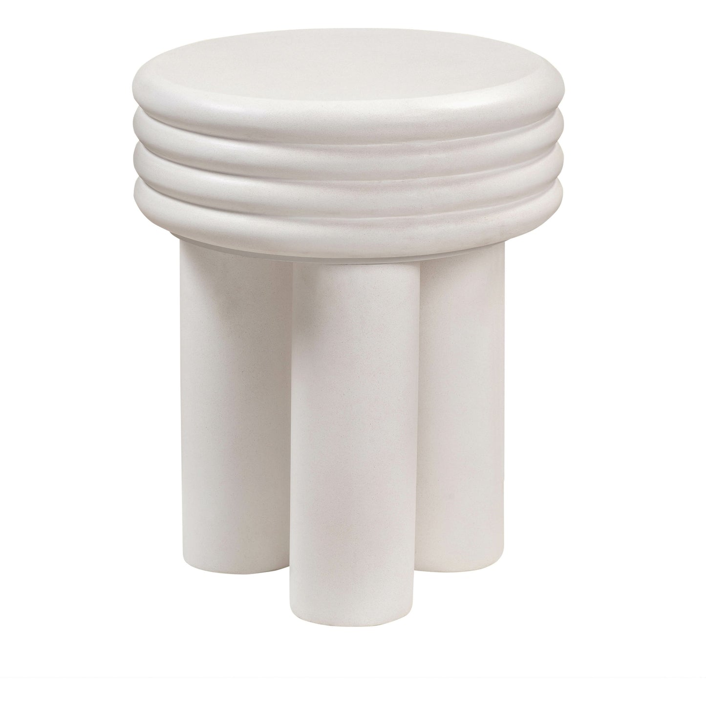 001 SI-1787132 | Primary Silo | Delta Concrete Side Table by TOV Furniture in ivory. Made from concrete in a modern style.