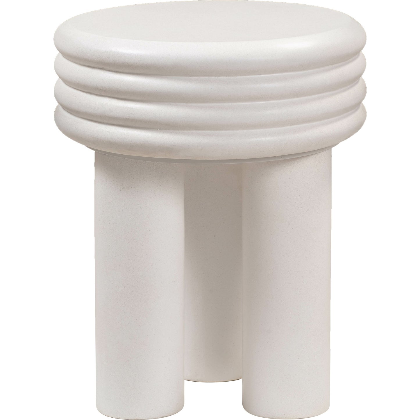 005 SI-1787132 | Closeup | Delta Concrete Side Table by TOV Furniture in ivory. Made from concrete in a modern style.