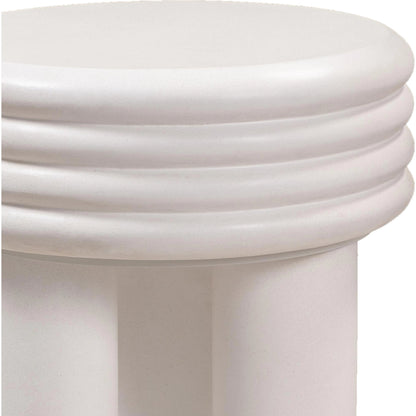 Delta Concrete Side Table by TOV Furniture in ivory. Made from concrete in a modern style.