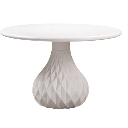 Tulum Concrete Dining Table by TOV Furniture in ivory. Made from concrete in a coastal style.