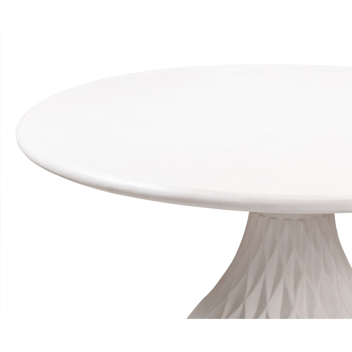 005 SI-1787290 | Closeup | Tulum Concrete Dining Table by TOV Furniture in ivory. Made from concrete in a coastal style.