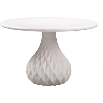 Tulum Concrete Dining Table by TOV Furniture in ivory. Made from concrete in a coastal style.