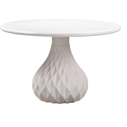 Tulum Concrete Dining Table by TOV Furniture in ivory. Made from concrete in a coastal style.