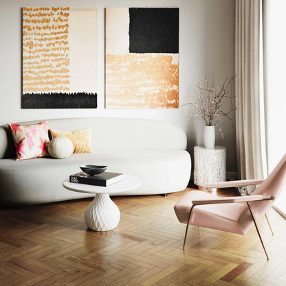 Tulum Concrete Coffee Table by TOV Furniture in ivory. Made from concrete in a coastal style.