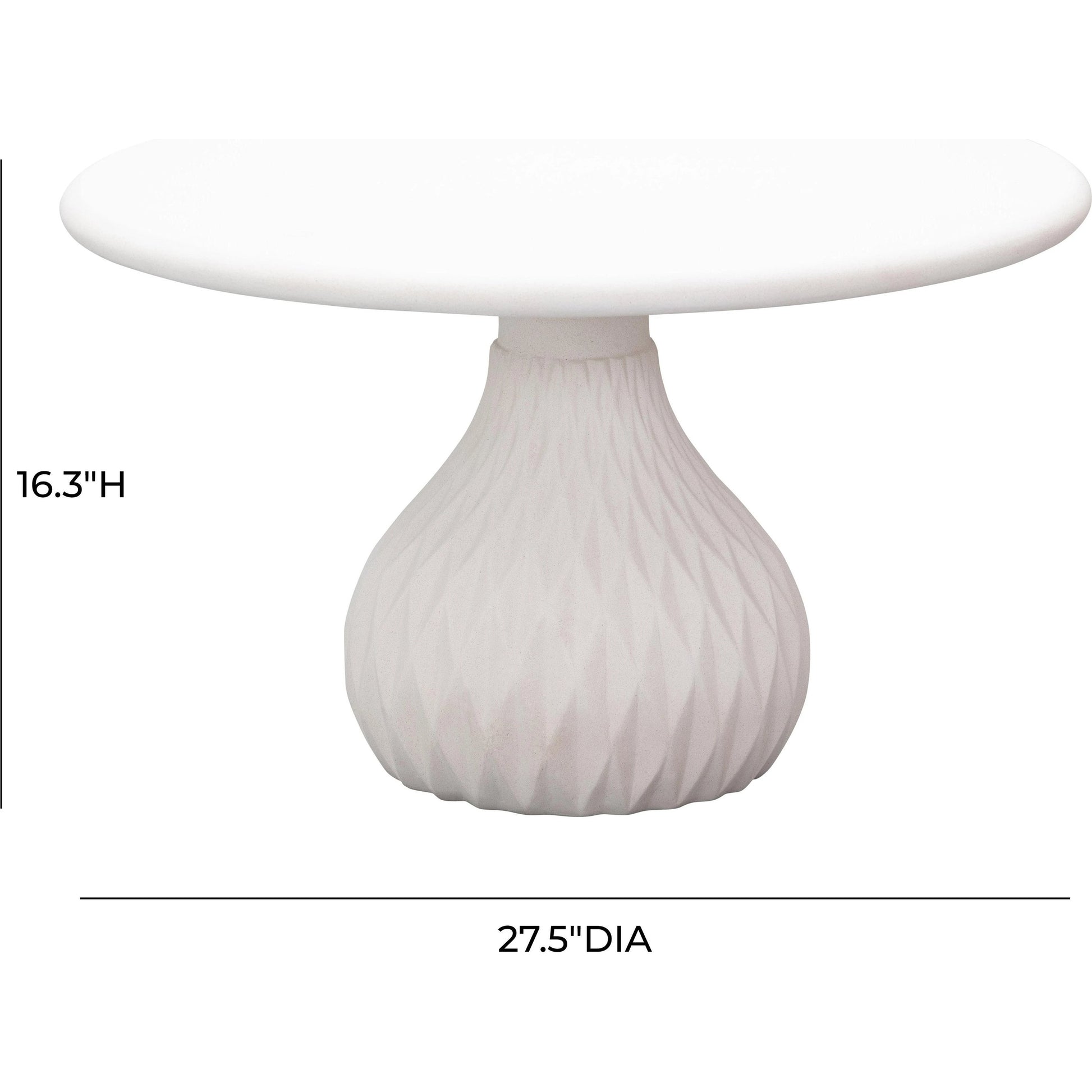 Tulum Concrete Coffee Table by TOV Furniture in ivory. Made from concrete in a coastal style.