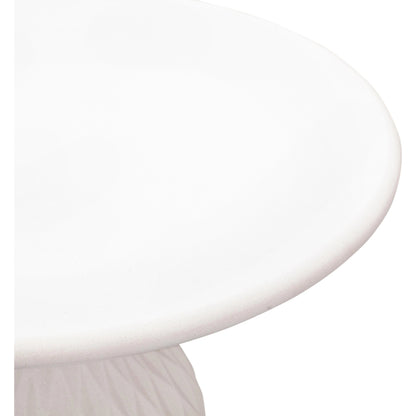 Tulum Concrete Coffee Table by TOV Furniture in ivory. Made from concrete in a coastal style.