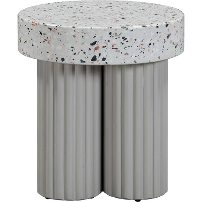 Clover Faux Terrazzo Indoor/Outdoor Round Side Table by TOV Furniture in terrazzo. Made from concrete, terrazzo in a eclectic & global style.