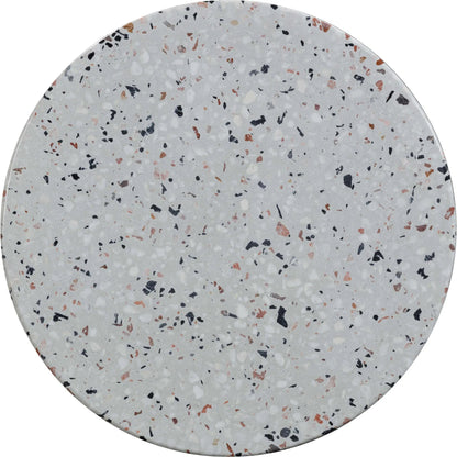 Clover Faux Terrazzo Indoor/Outdoor Round Side Table by TOV Furniture in terrazzo. Made from concrete, terrazzo in a eclectic & global style.