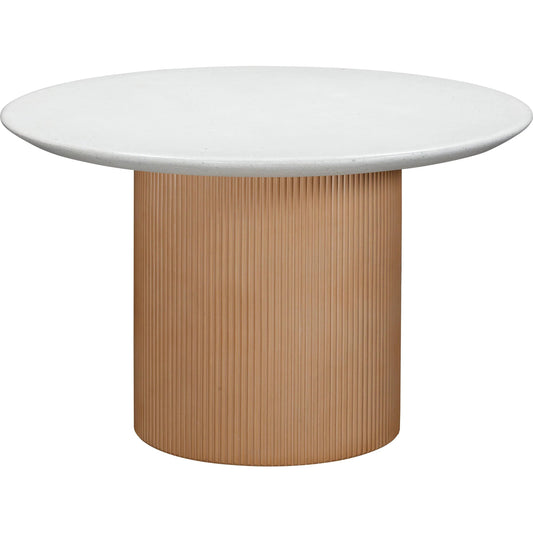 Rose Faux Terrazzo and Terracotta Concrete Indoor / Outdoor Round Dining Table by TOV Furniture in terracotta, terrazzo, white. Made from concrete, terrazzo in a unique style.