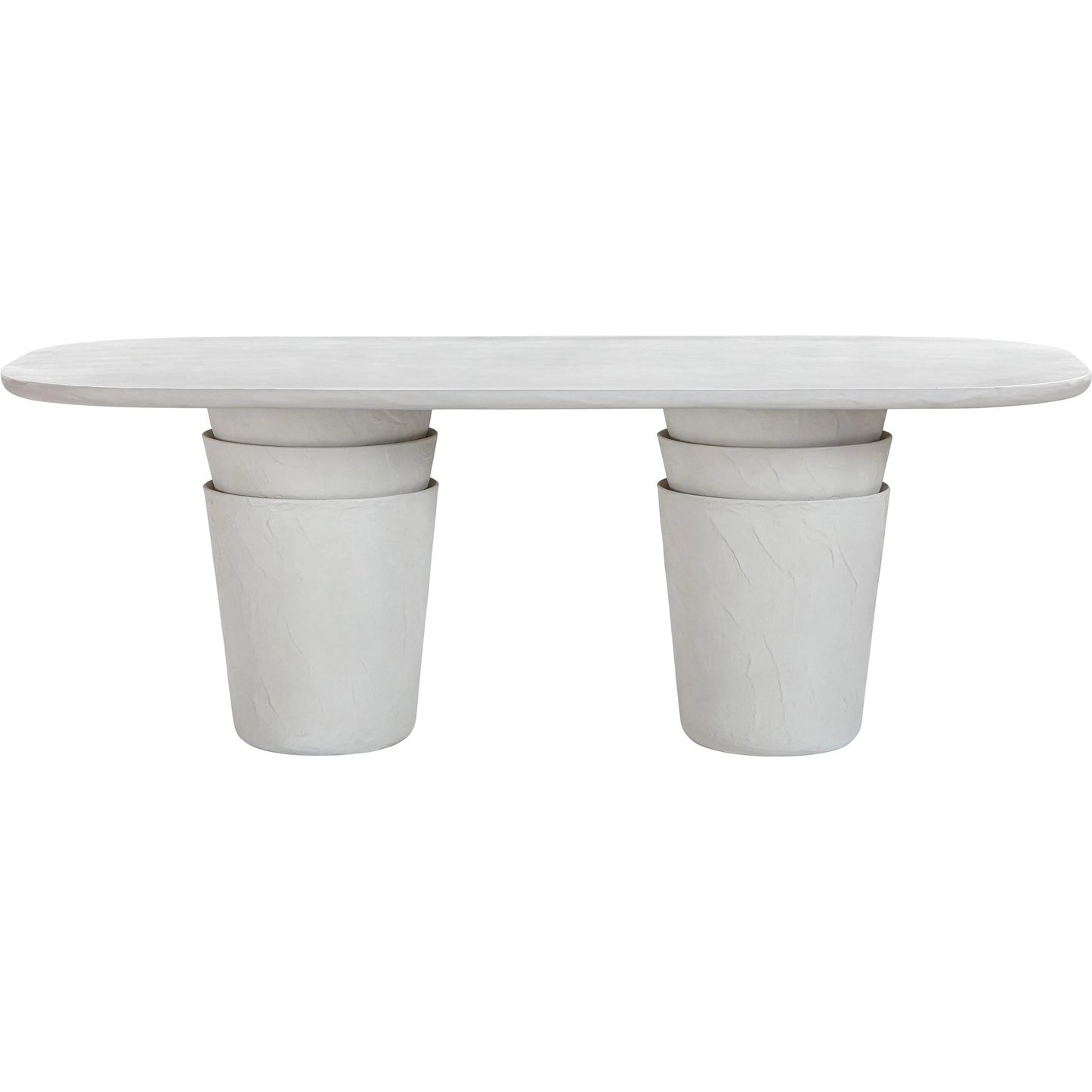 002 SI-2248353 | Additional Silo | Margot Faux Plaster Indoor / Outdoor Concrete Dining Table by TOV Furniture in light grey. Made from concrete in a modern style.