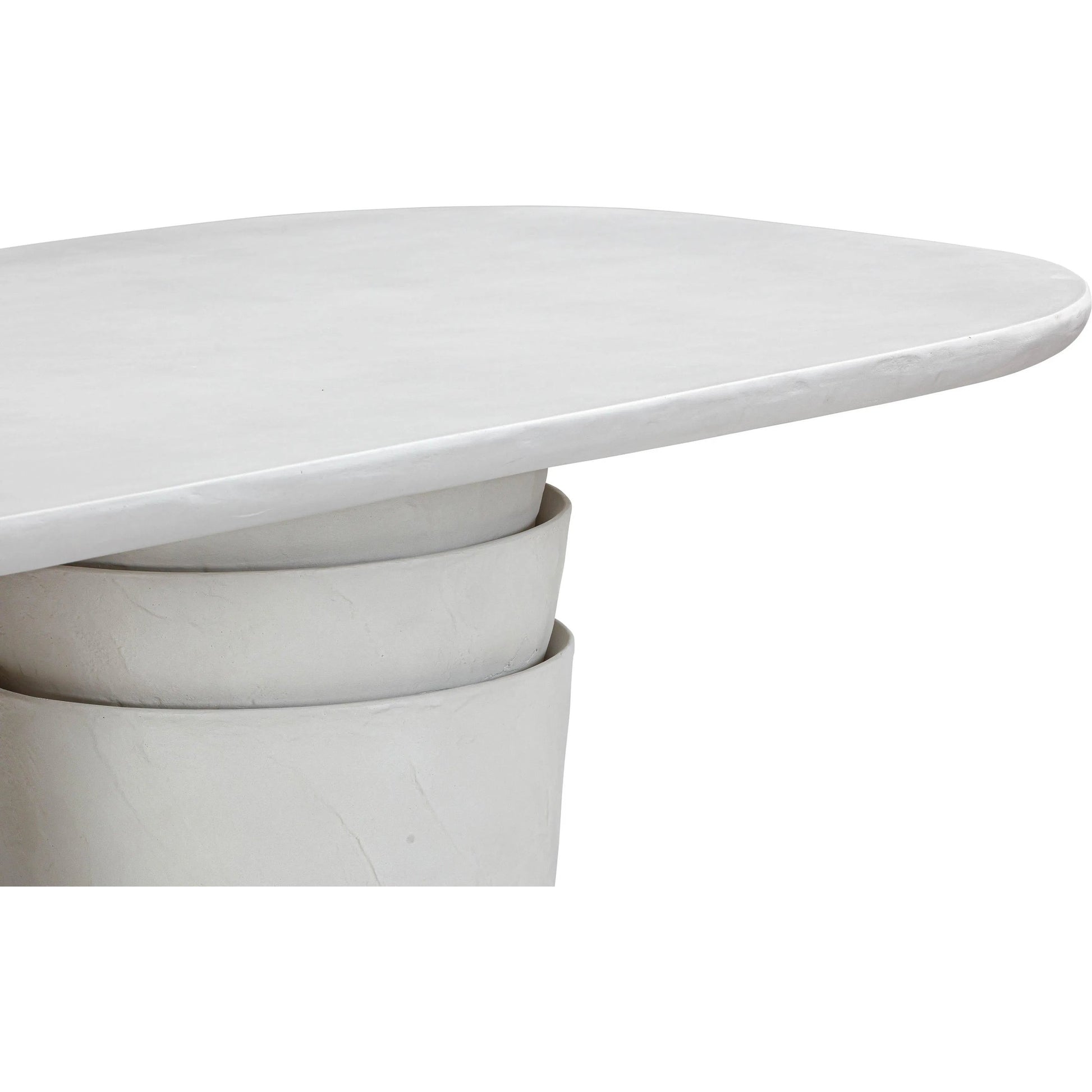 Margot Faux Plaster Indoor / Outdoor Concrete Dining Table by TOV Furniture in light grey. Made from concrete in a modern style.