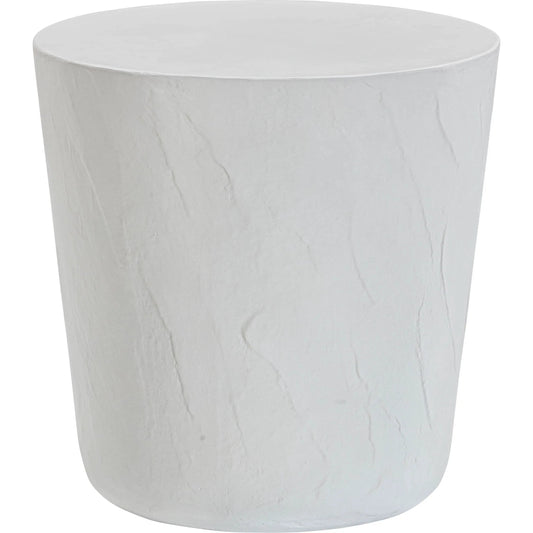 Margot Faux Plaster Indoor / Outdoor Concrete Stool by TOV Furniture in light grey. Made from concrete in a unique style.
