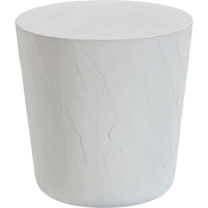 Margot Faux Plaster Indoor / Outdoor Concrete Stool by TOV Furniture in light grey. Made from concrete in a modern style.